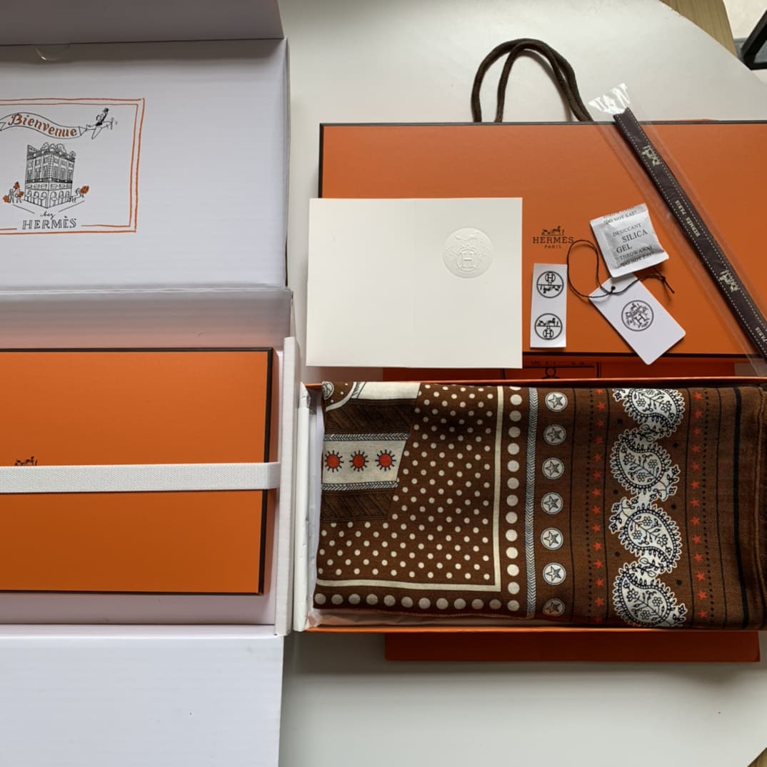 KHĂN HERMES H Family cashmere scarf