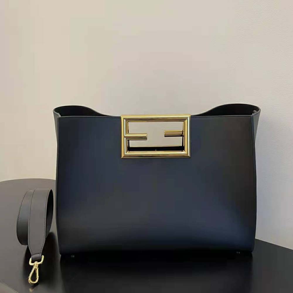 TÚI Fendi Way Medium Made of Camellia-Colored Leather Bag-Black