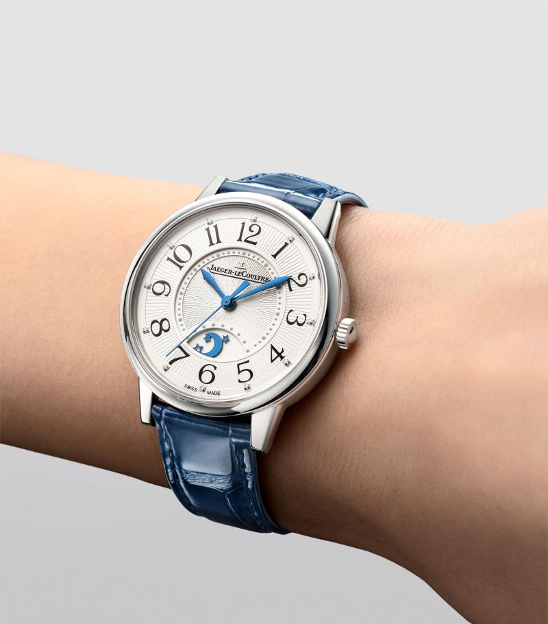 Đồng hồ JAEGER-LECOULTRE Stainless Steel and Diamond Rendez-Vous Night & Day 34mm mặt số màu trắng
