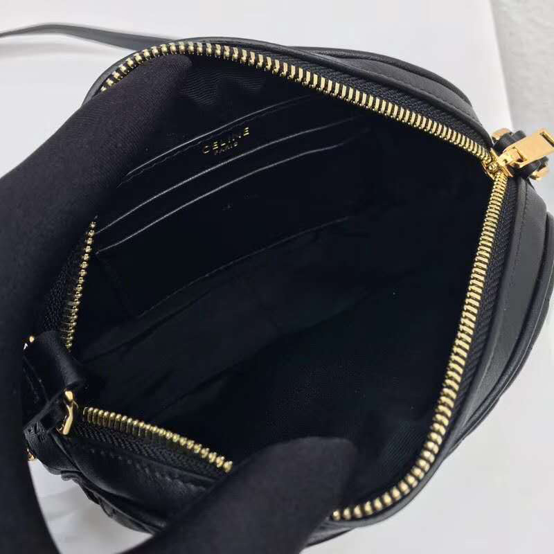 TÚI Celine Women Small C Charm Bag in Quilted Calfskin-Black