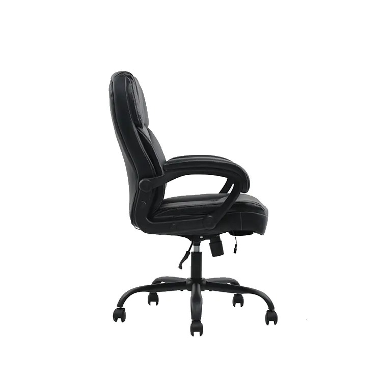 GHẾ VĂN PHÒNG LƯNG NGẮN DA ĐEN EQ5057
