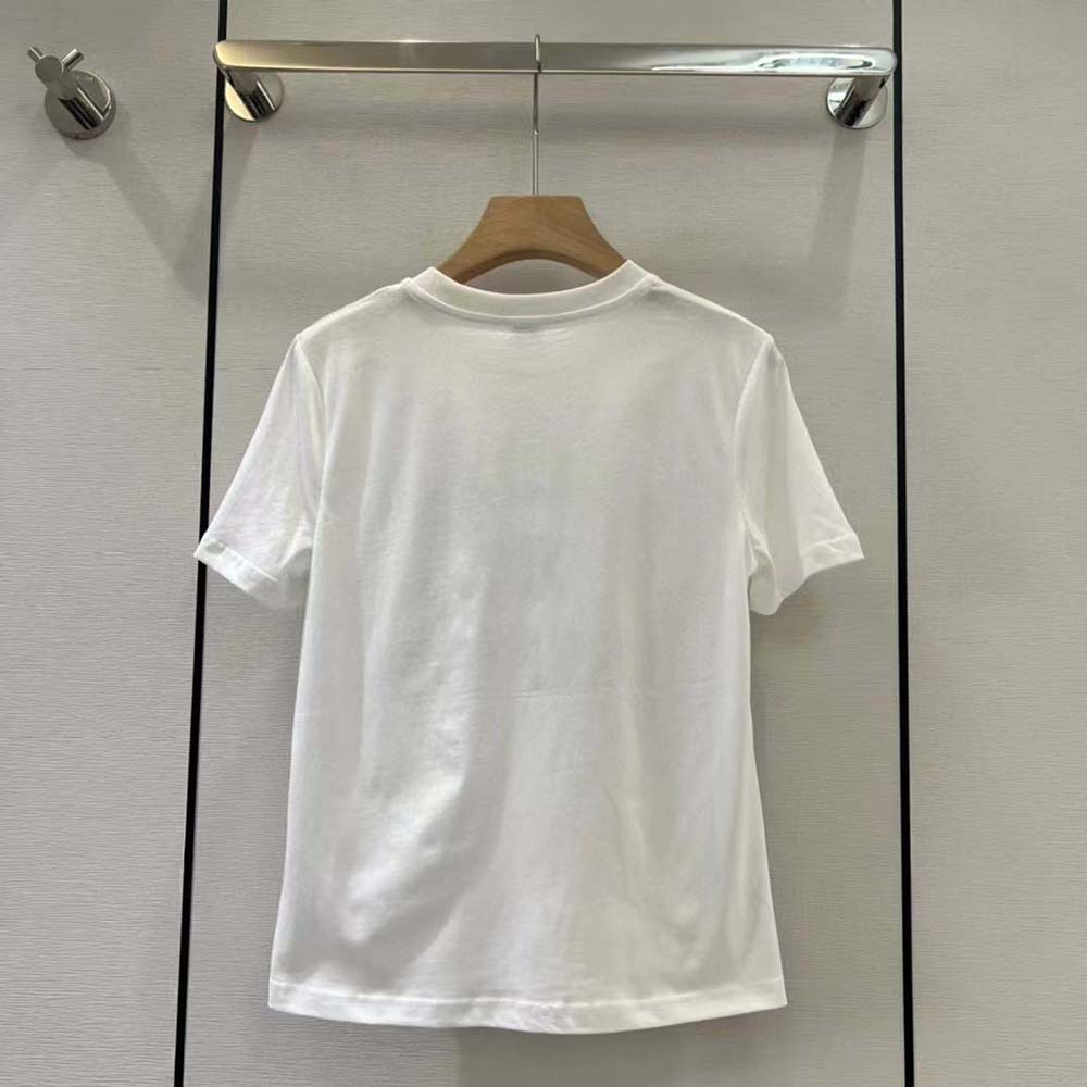 ÁO Celine Women Paris T-shirt in Cotton Jersey-White