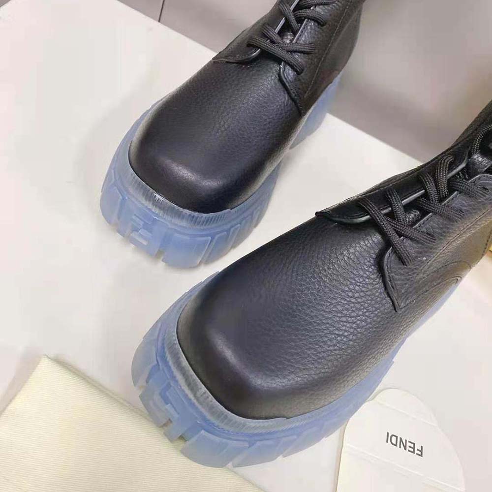 Giày Fendi Women Force Black Leather Ankle Boots