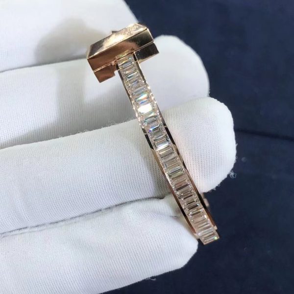 Vòng tay Tiffany & Co Tiffany T1 Baguette Diamonds vàng hồng 18K