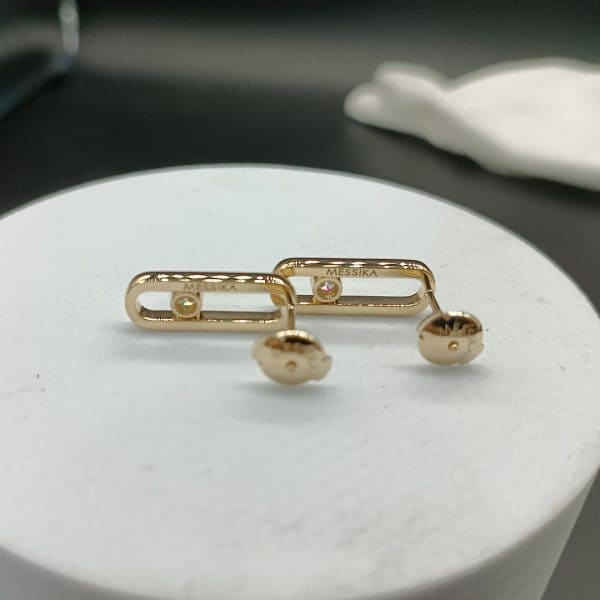 Bông tai Messika Move Uno vàng hồng 18K