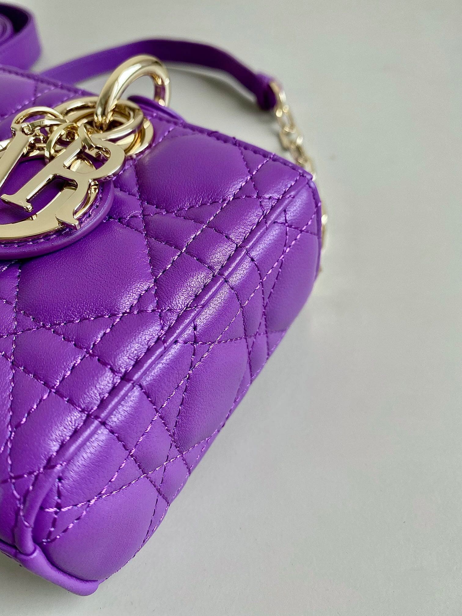TÚI CHRISTIAN DIOR Lady D-Joy Bag Bright Purple Cannage Lambskin