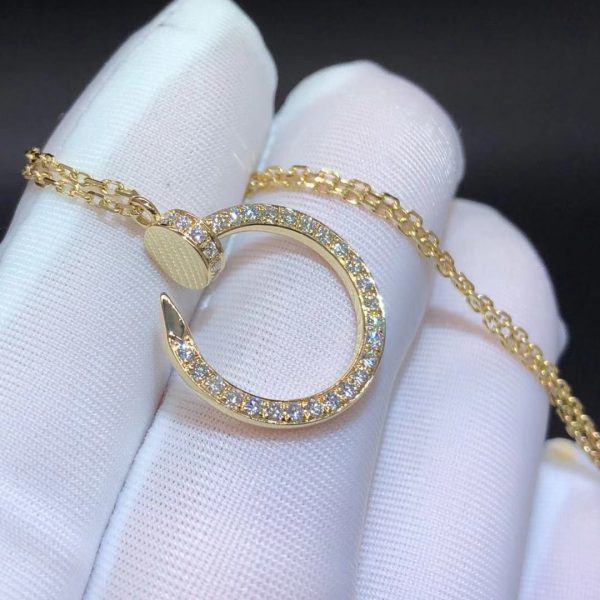 Vòng cổ Cartier Juste Un Clou full kim cương vàng hồng 18K