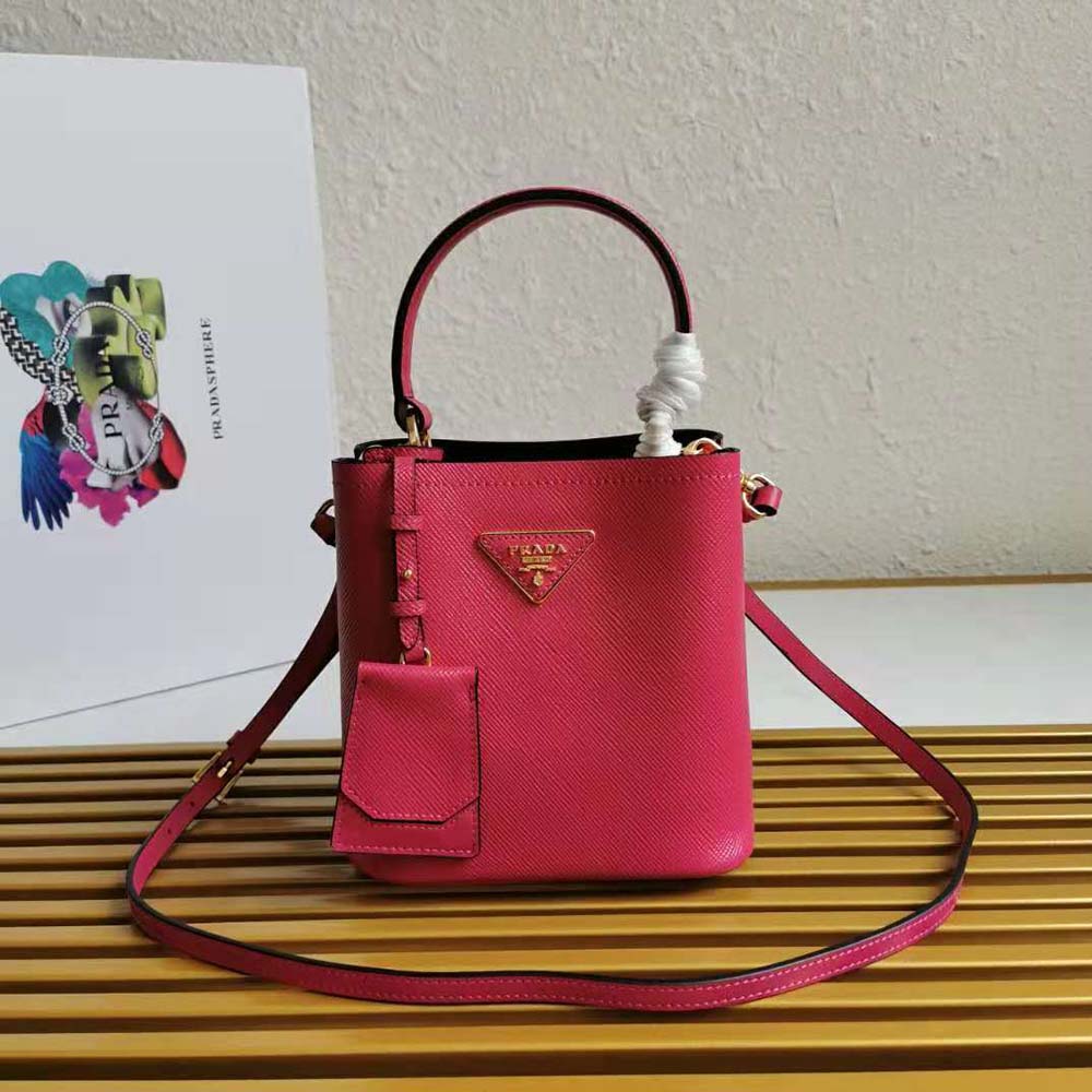 TÚI Prada Saffiano Leather Prada Panier Bag-Bag-Rose