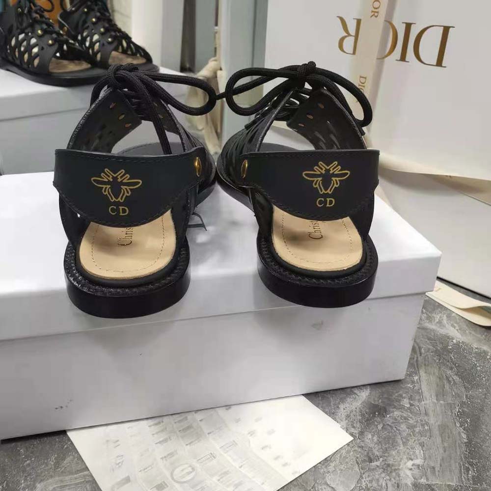DÉP SANDAL DIOR D-Trap Sandal Black Matte Calfskin