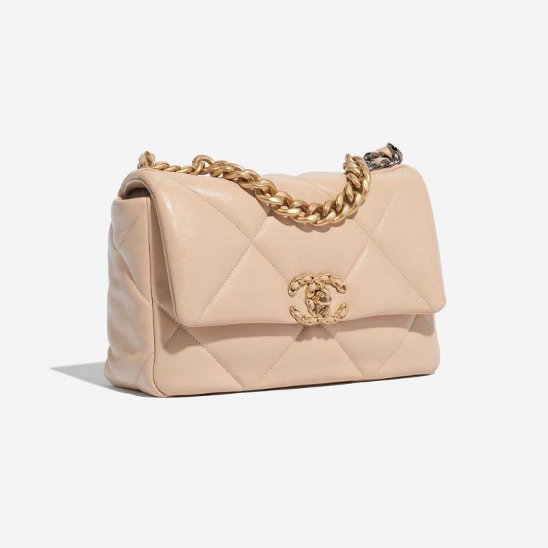 TÚI Chanel 19 Flap Bag Lamb Beige da cừu