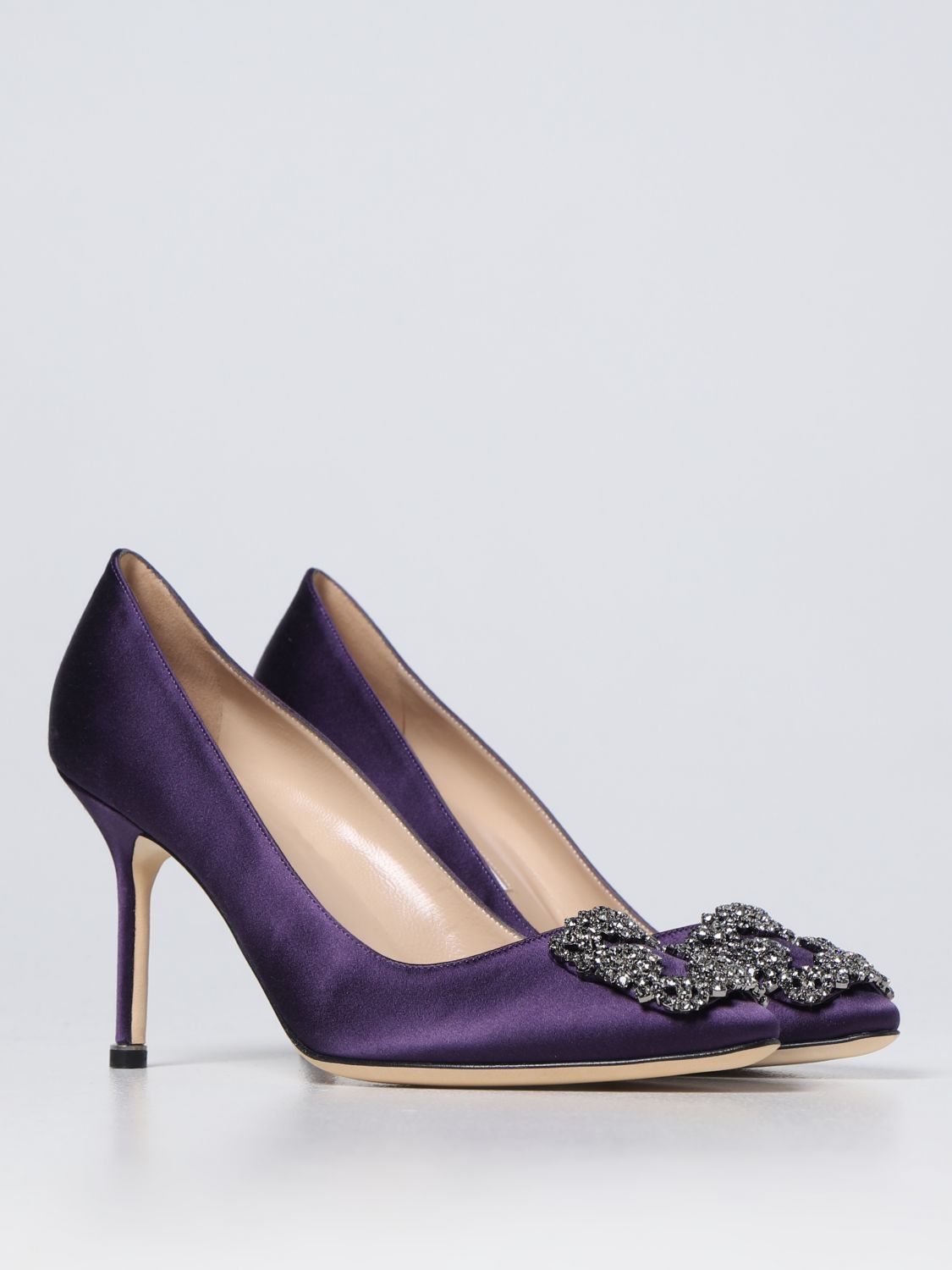 GIÀY MANOLO BLAHNIK Violet satin pumps shoes