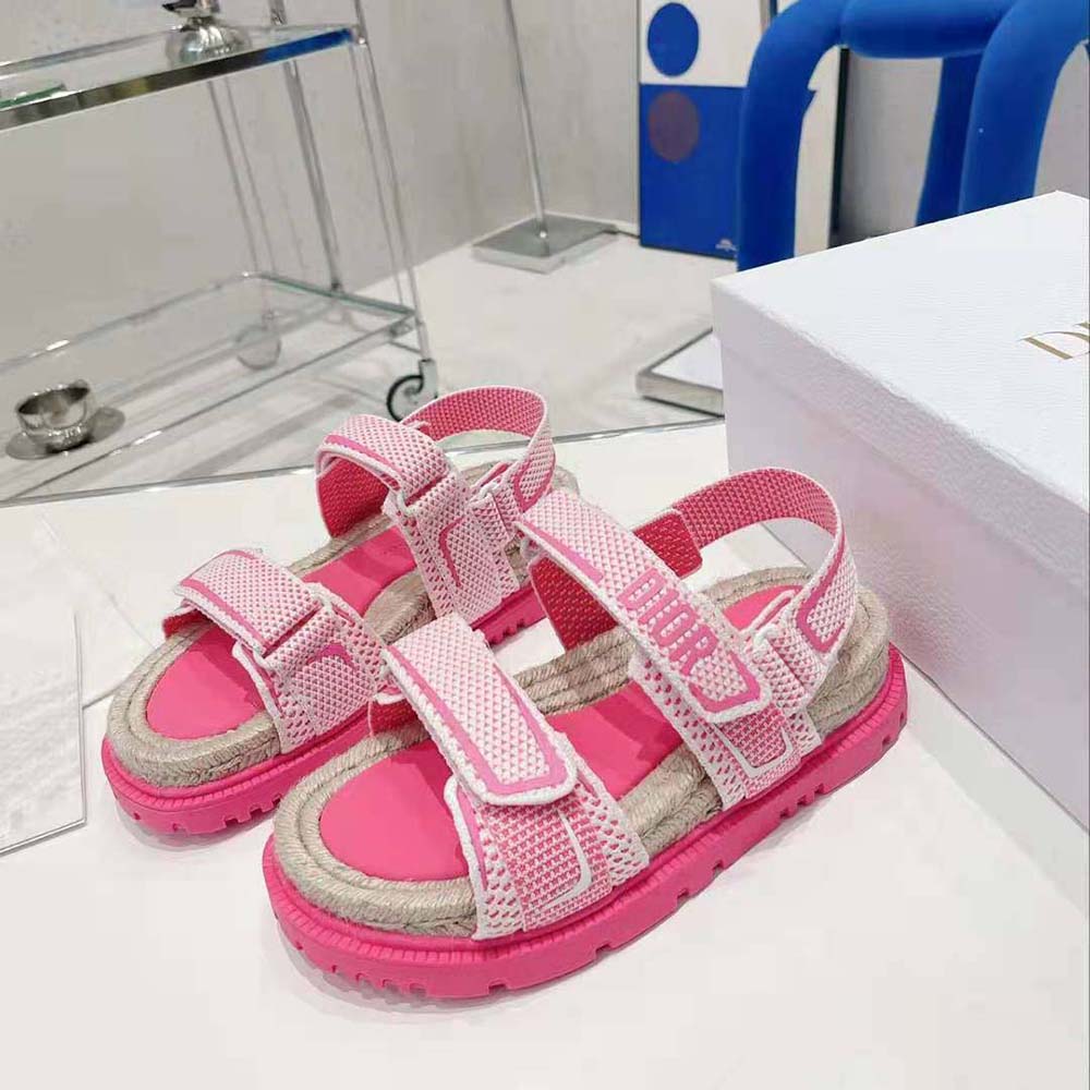 DÉP SANDAL DIOR Dioract Sandal White and Bright Pink Technical Mesh and Rubber