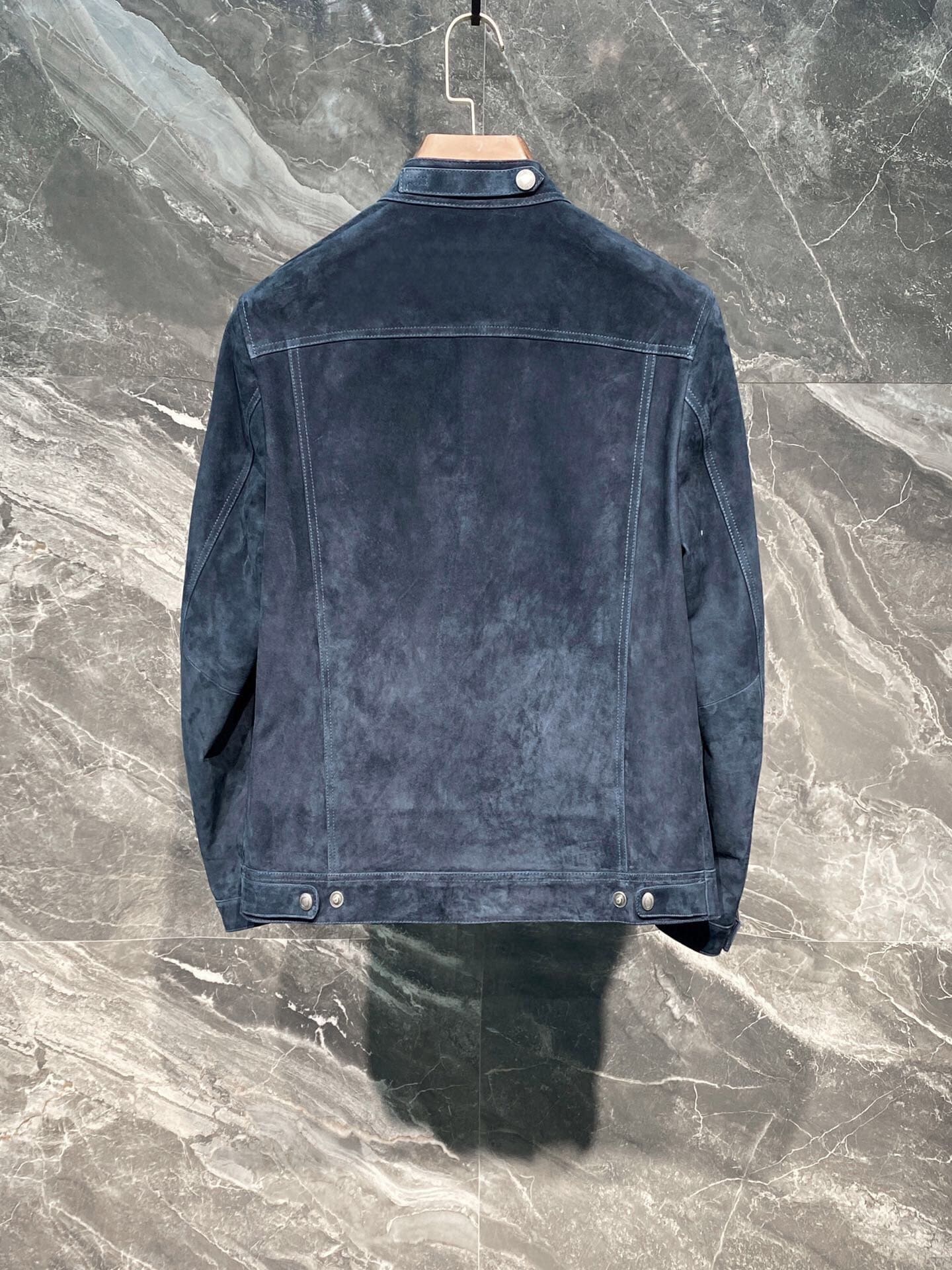 ÁO TOM FORD BLUE SUEDE LEATHER JACKET