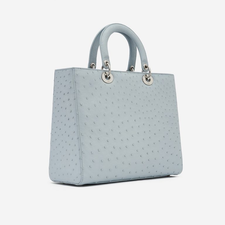 TÚI Dior Lady Large Ostrich Light Blue da đà điểu