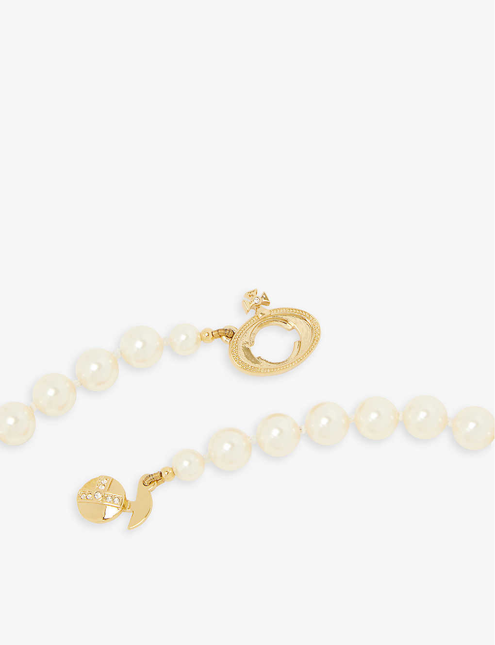 DÂY VIVIENNE WESTWOOD JEWELLERY Orb gold-tone brass and faux-pearl choker necklace