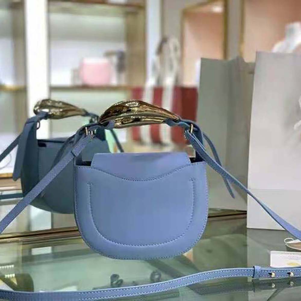 TÚI Chloe Women Kiss Small Purse in Small Grain Calfskin-Blue