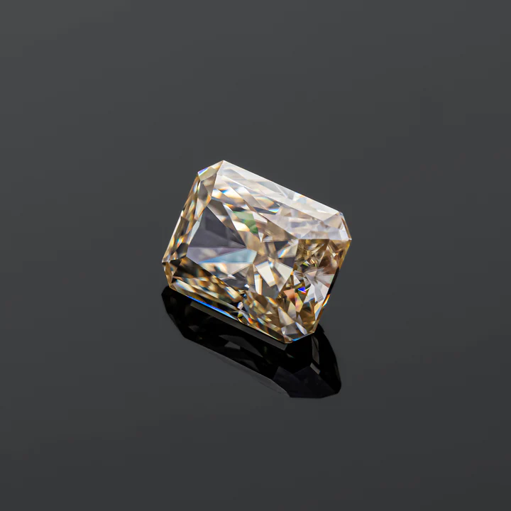 KIM CƯƠNG Radiant Cut Natural Champagne Loose Moissanite Stone
