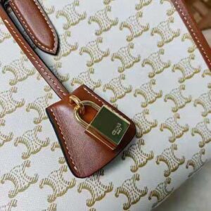 TÚI Celine Women Mini Horizontal Cabas in Triomphe Canvas and Calfskin-Beige