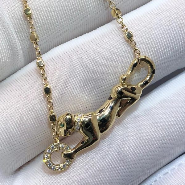 Vòng cổ Cartier Panthere de Cartier Diamond Tsavorite vàng hồng 18K
