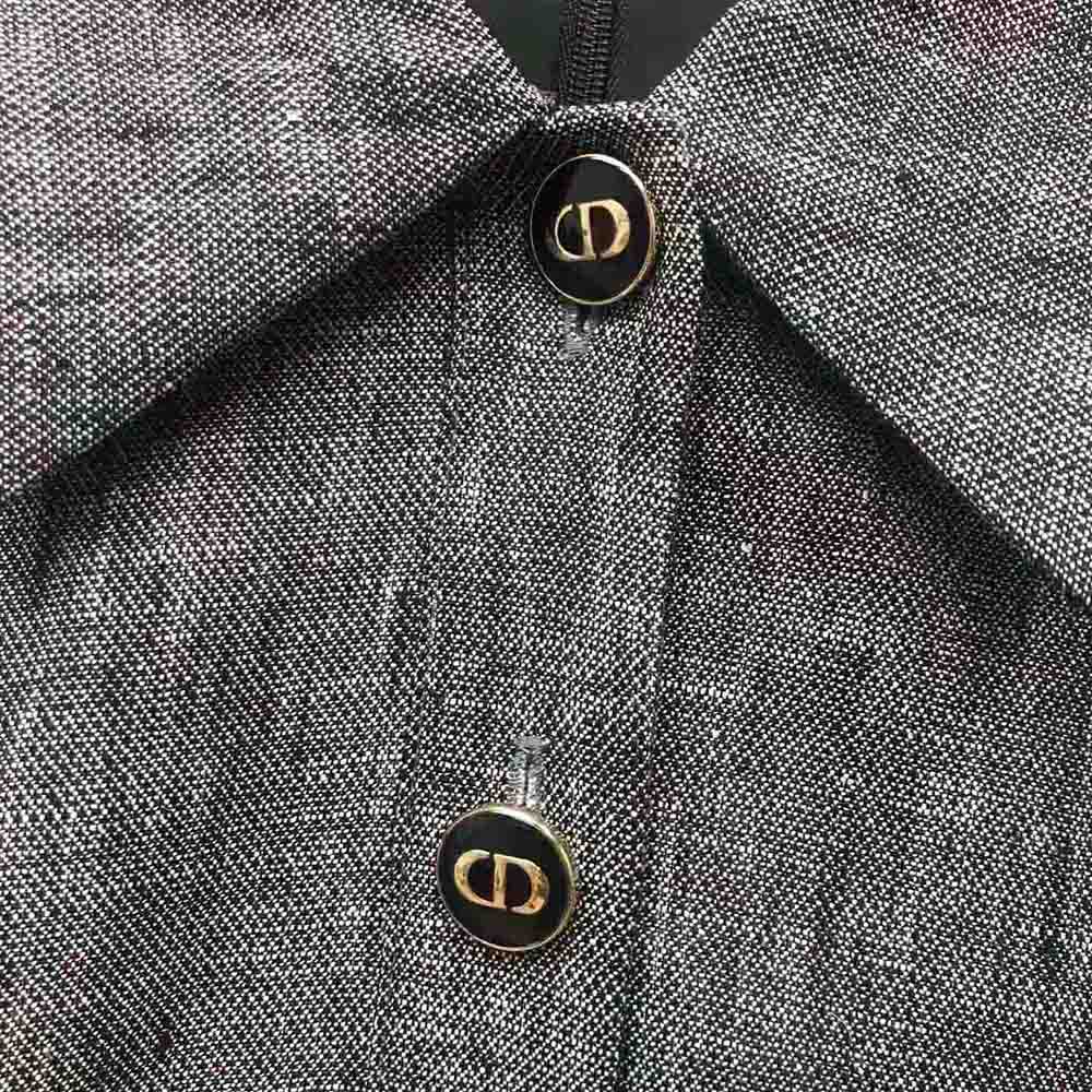 VÁY Dior Women Short Dress Blue-Gray Technical Cotton Canvas and Linen