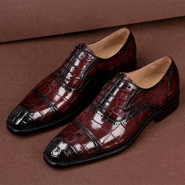 Giày công sở Oxford Cap-Toe Da Cá Sấu Alligator