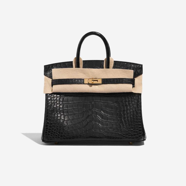 TÚI Hermès Birkin 25 Matte Alligator Black Gold Buckle khóa vàng