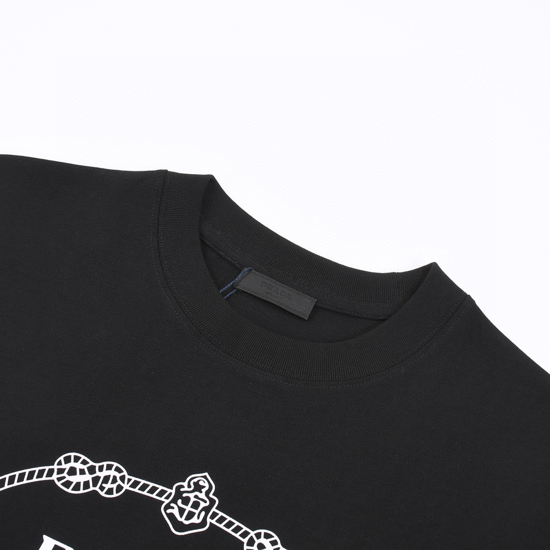 ÁO PRADA print cotton jersey T-shirt