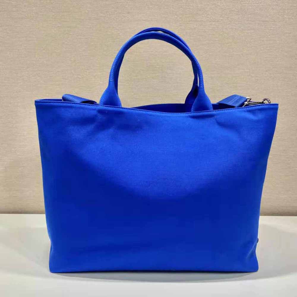 TÚI Prada Women Canvas Tote Bag with Contemporary Take on Classic Beach Designs-Navy