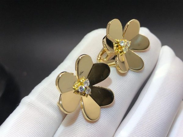Bông tai Van Cleef & Arpels Frivole Large kim cương vàng hồng 18K