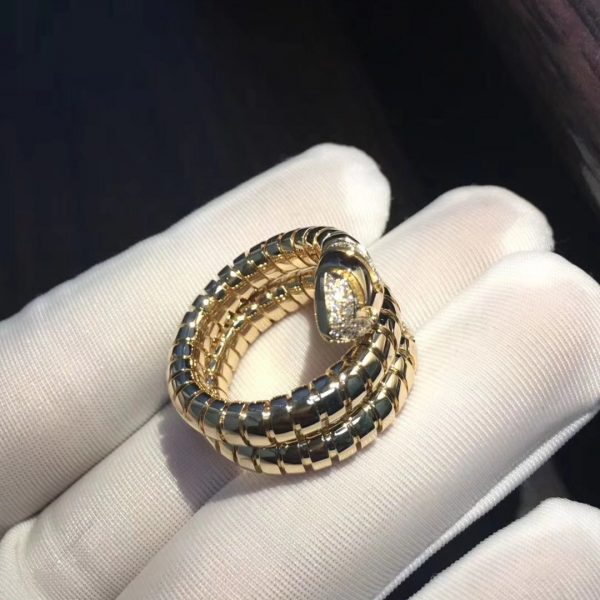Nhẫn BVLGARI Tubogas Diamond Rose Gold vàng hồng 18K