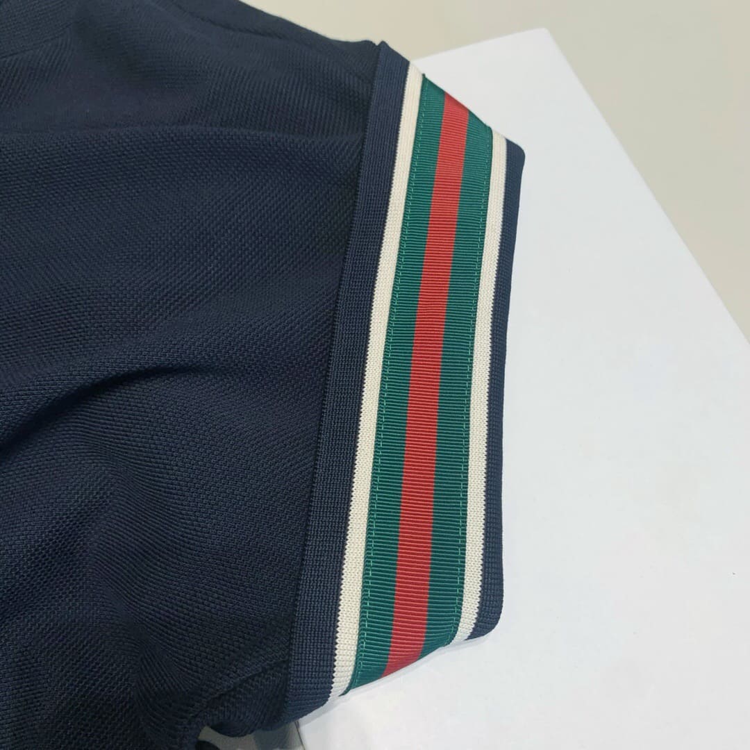 ÁO GUCCI TIGER COLLAR POLO SHIRT BLACK