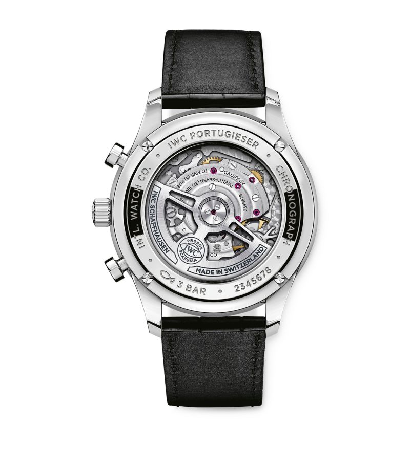 Đồng hồ IWC Stainless Steel Portugieser Chronograph mặt số màu xanh