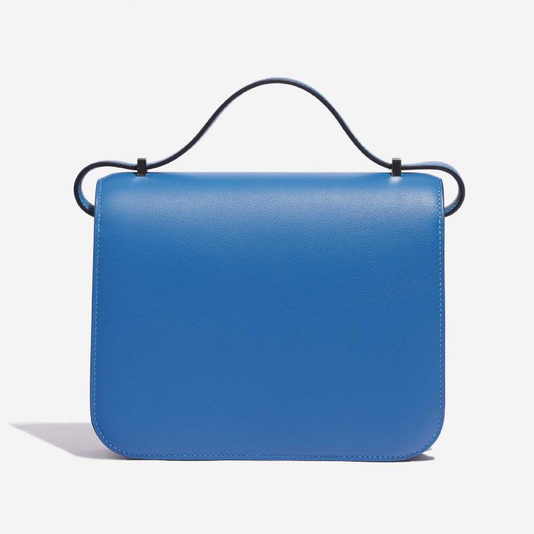 TÚI Hermès Constance 18 Swift Blue Mykonos Blue Encre Silver Buckle khóa trắng