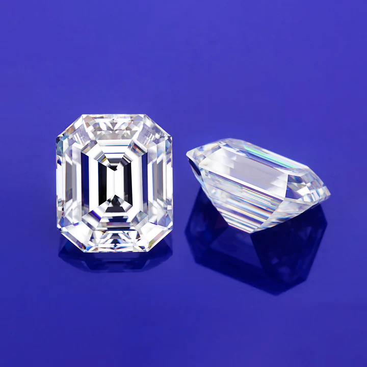 KIM CƯƠNG Emerald Cut Natural White Loose Moissanite Stone