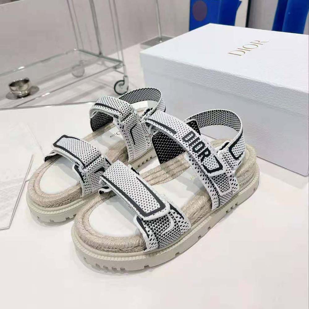 DÉP SANDAL DIOR Dioract Sandal White and Black Technical Mesh and Rubber