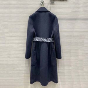 ÁO Dior Women Coat Blue Double-Sided Wool