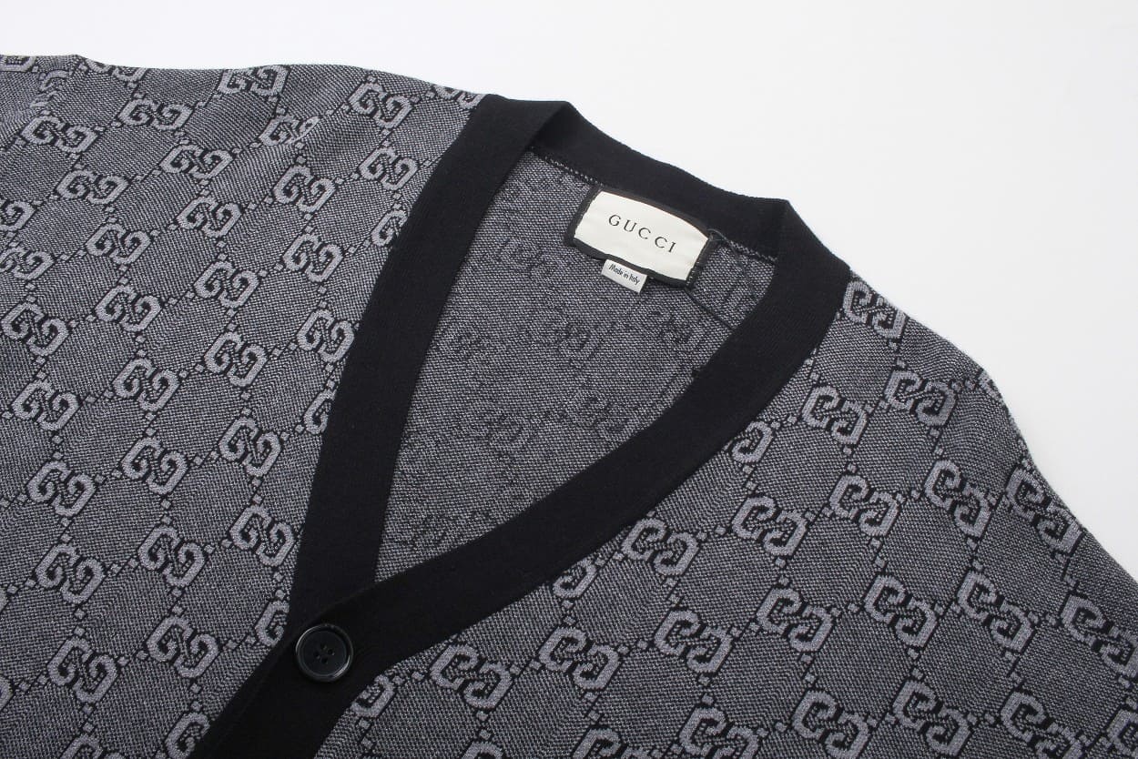ÁO GUCCI Sweater Black and Grey Stretch Cashmere