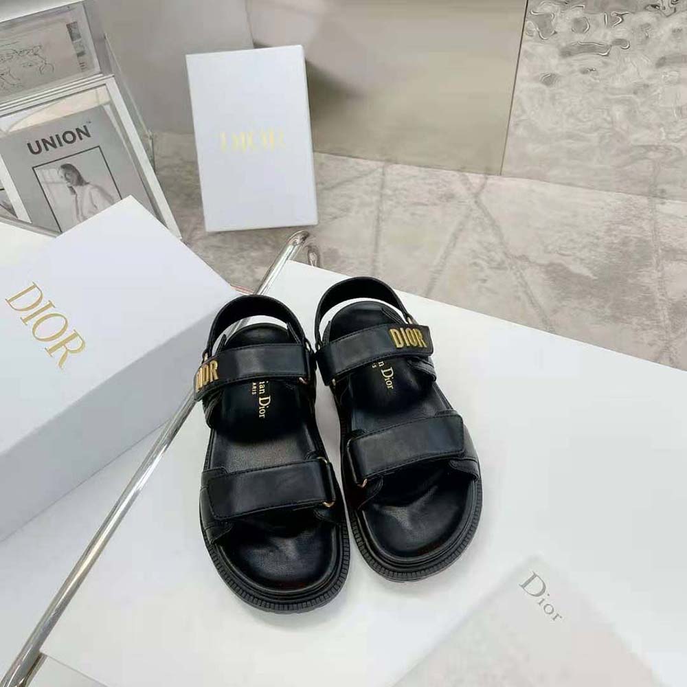 DÉP SANDAL DIOR Dioract Sandal Black Lambskin