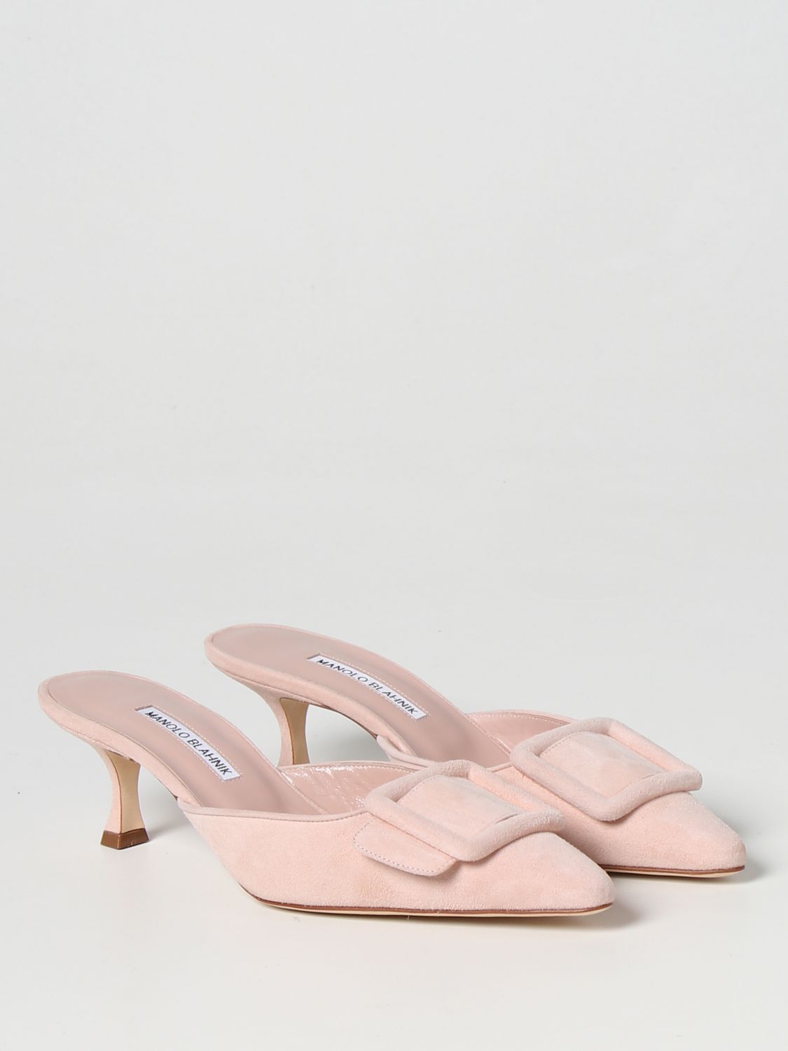 GIÀY MANOLO BLAHNIK Pink suede high heel shoes