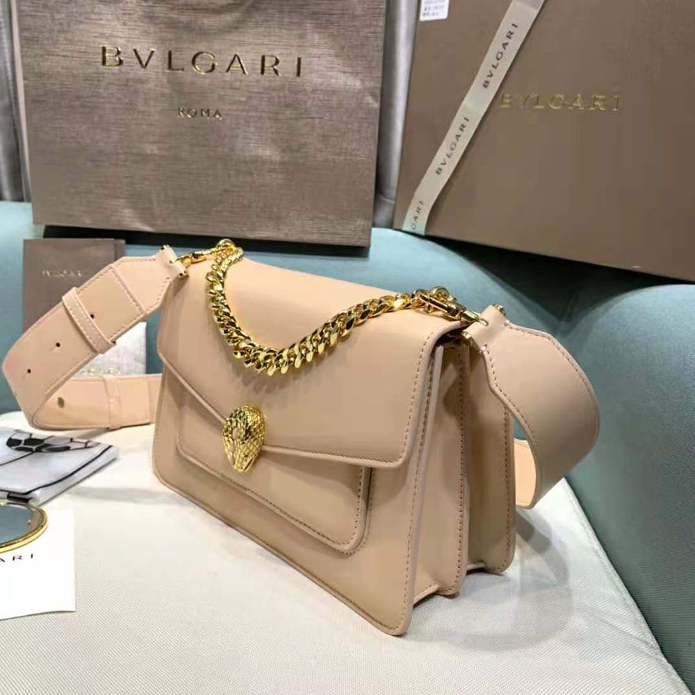 TÚI Bvlgari Women Serpenti Forever Crossbody Bag in Nappa Leather-Sandy