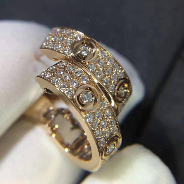 Bông tai Cartier Love kim cương vàng hồng 18K