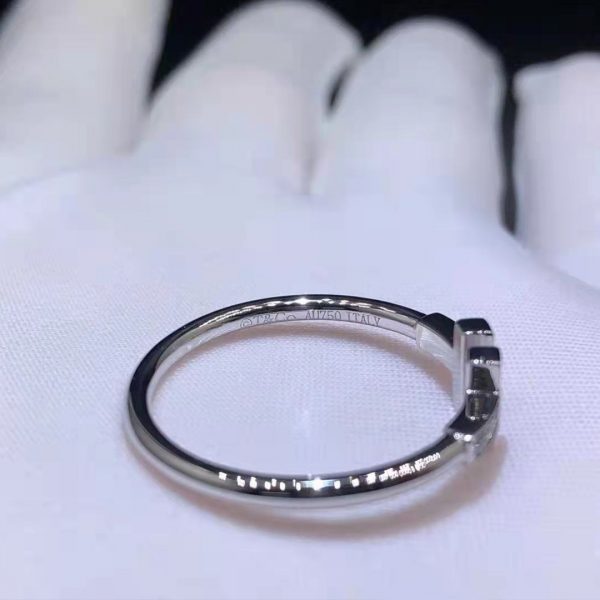 Nhẫn Tiffany & Co T Diamond kim cương vàng trắng 18K
