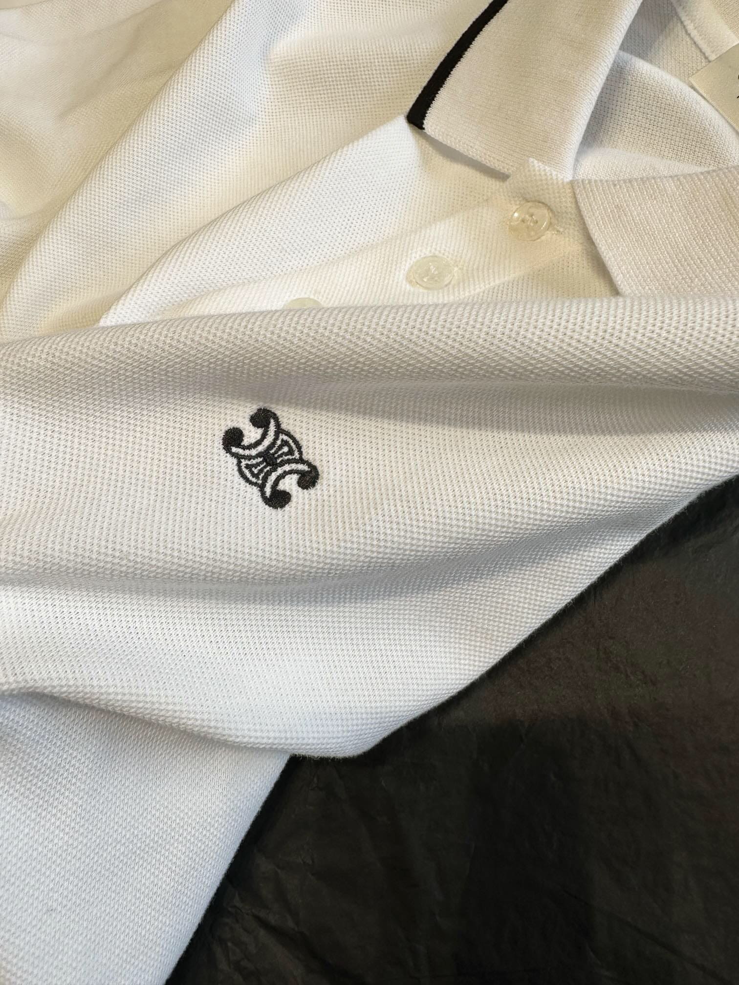 ÁO CELINE LOGO POLO SHIRT WHITE