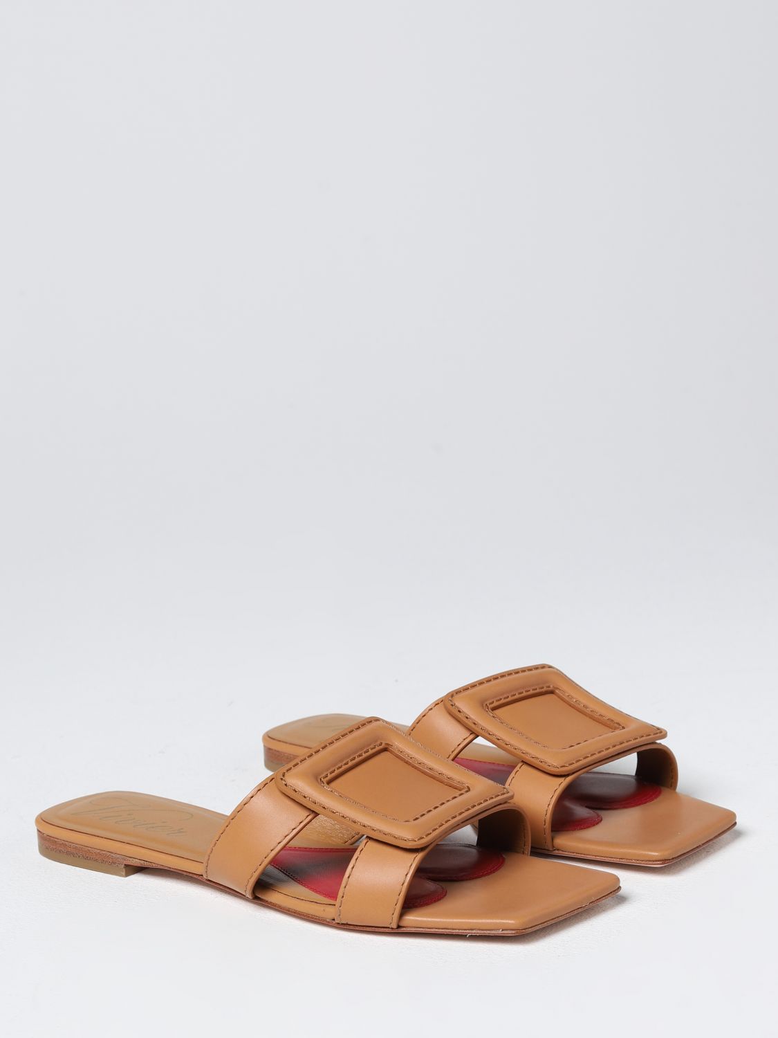 GIÀY ROGER VIVIER Brown flat sandals