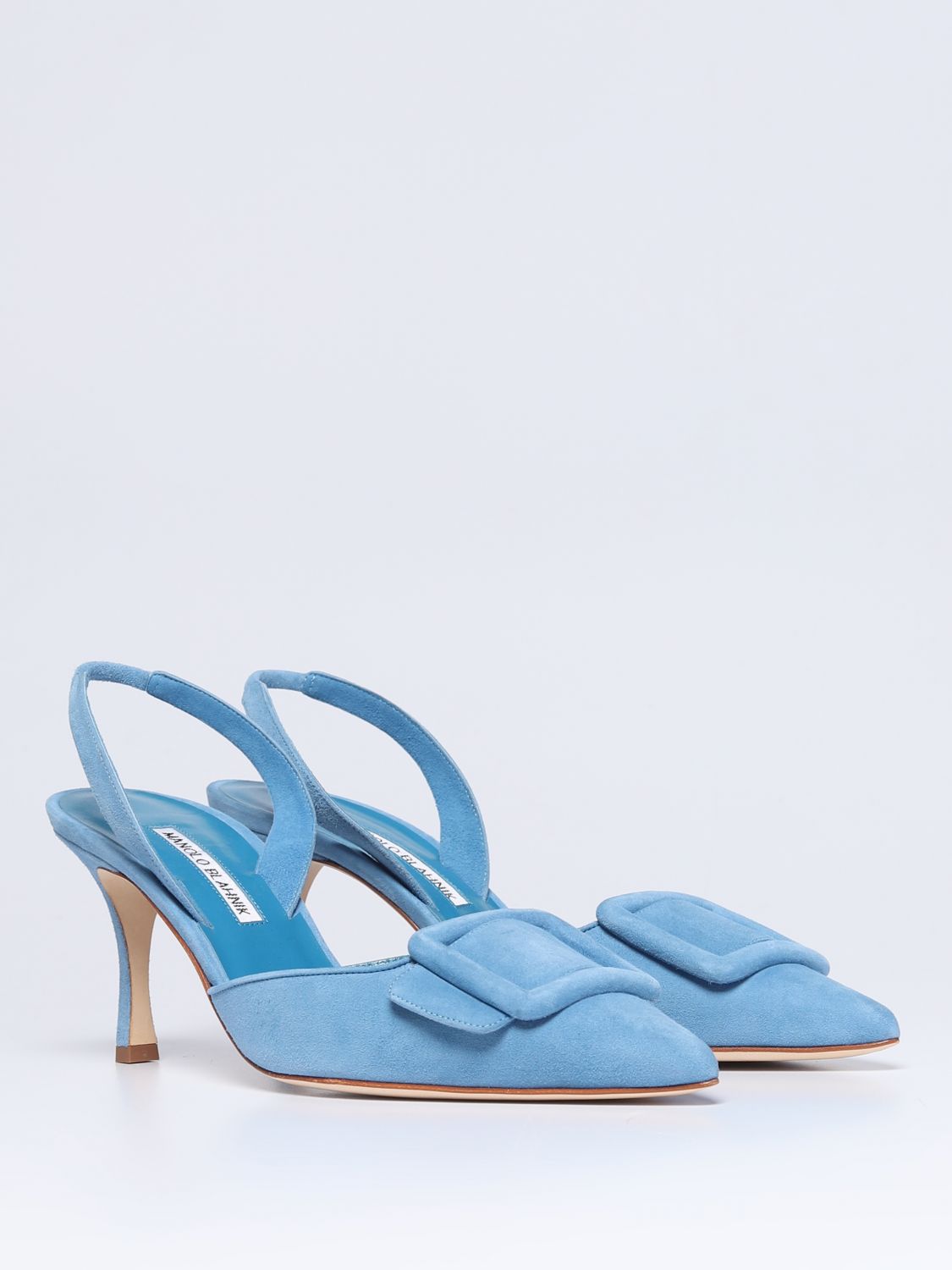 GIÀY MANOLO BLAHNIK Blue suede high heel shoes
