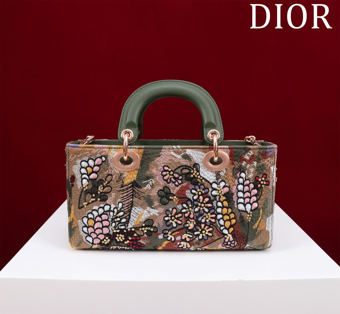 TÚI CHRISTIAN DIOR Lady-Joy embroidery flower colorful