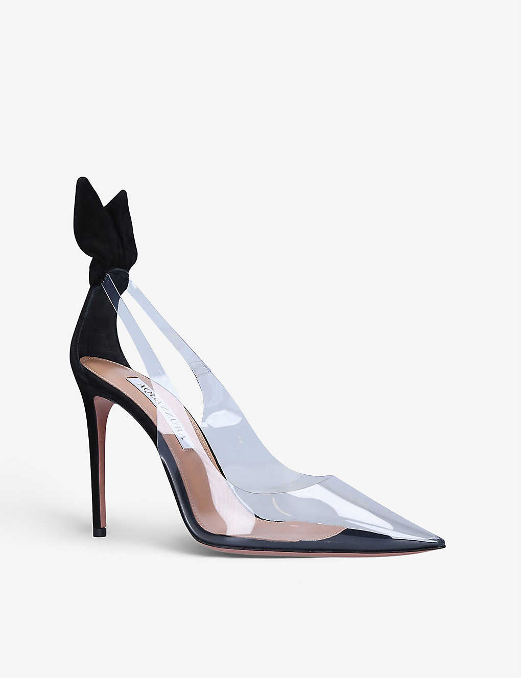 GIÀY AQUAZZURA Bow Tie PVC and suede courts