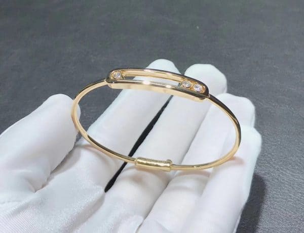 Vòng tay Messika Move Baby Diamond vàng hồng 18K