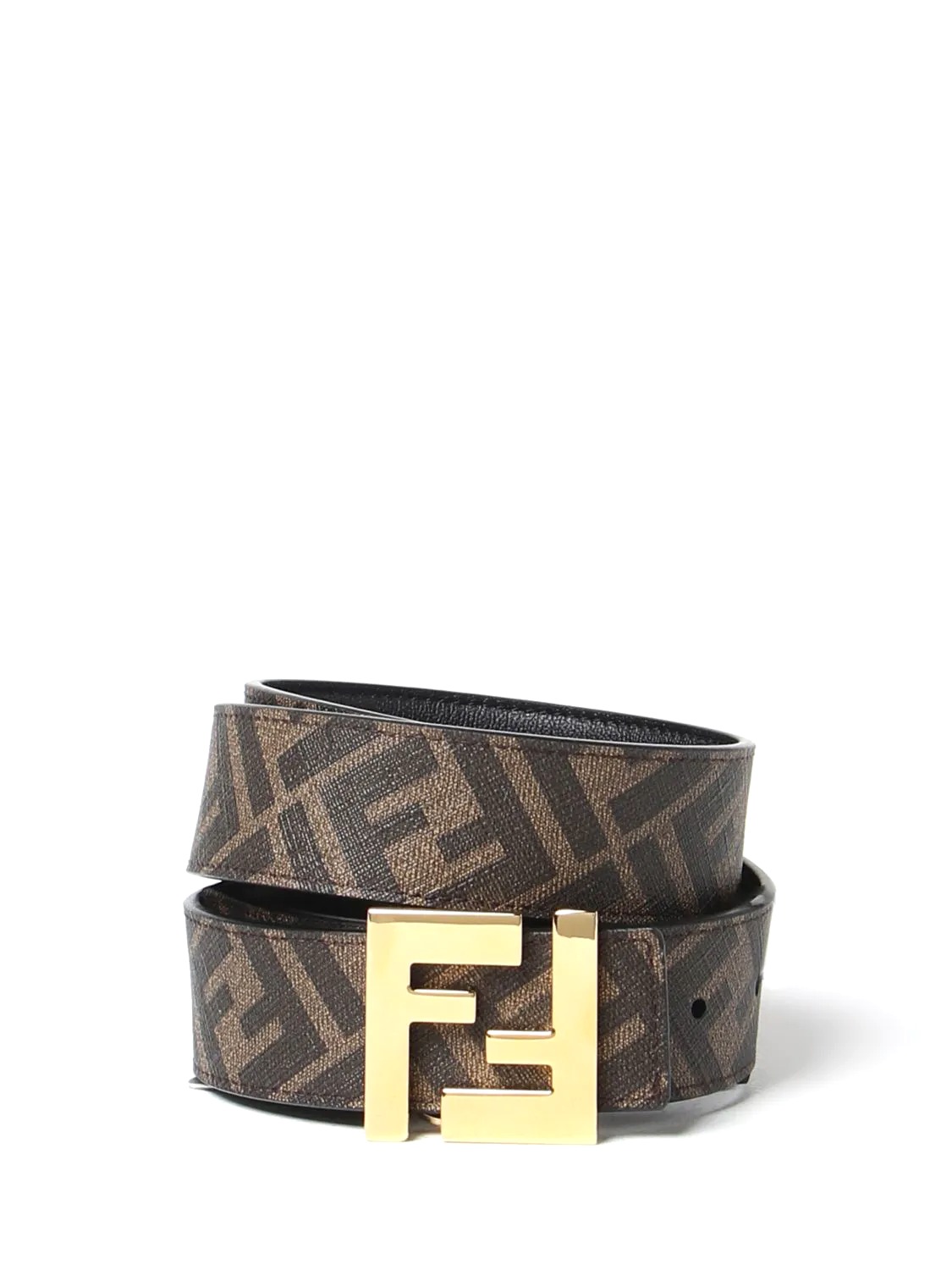 DÂY LƯNG FENDI FF Logo leather and coated cotton