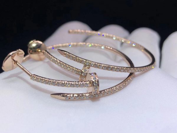 Bông tai Cartier Juste Un Clou kim cương dạng vòng lớn vàng hồng 18K